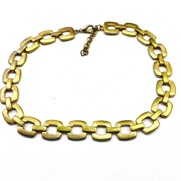 Unbranded Jewelry - Square Link Chain Necklace Gold Tone Classic Classic Career Cosplay LARP